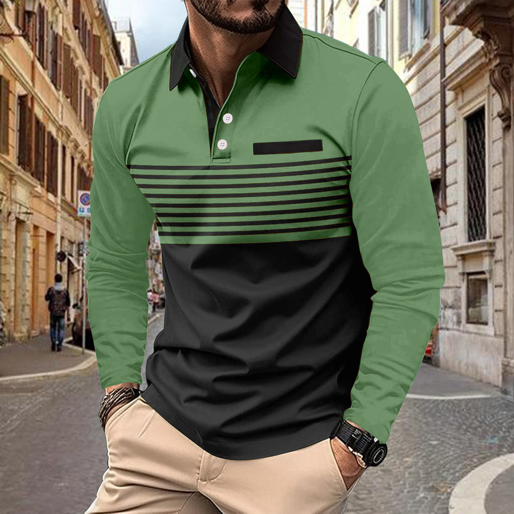 Men's Sports Polo Shirt with Pocket - Solid Colors, Cotton Blend