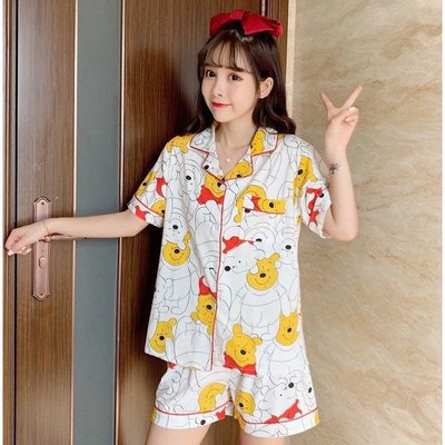 Ensemble de pyjama fin à cardigan pour femme, style japonais, dessin animé mignon
