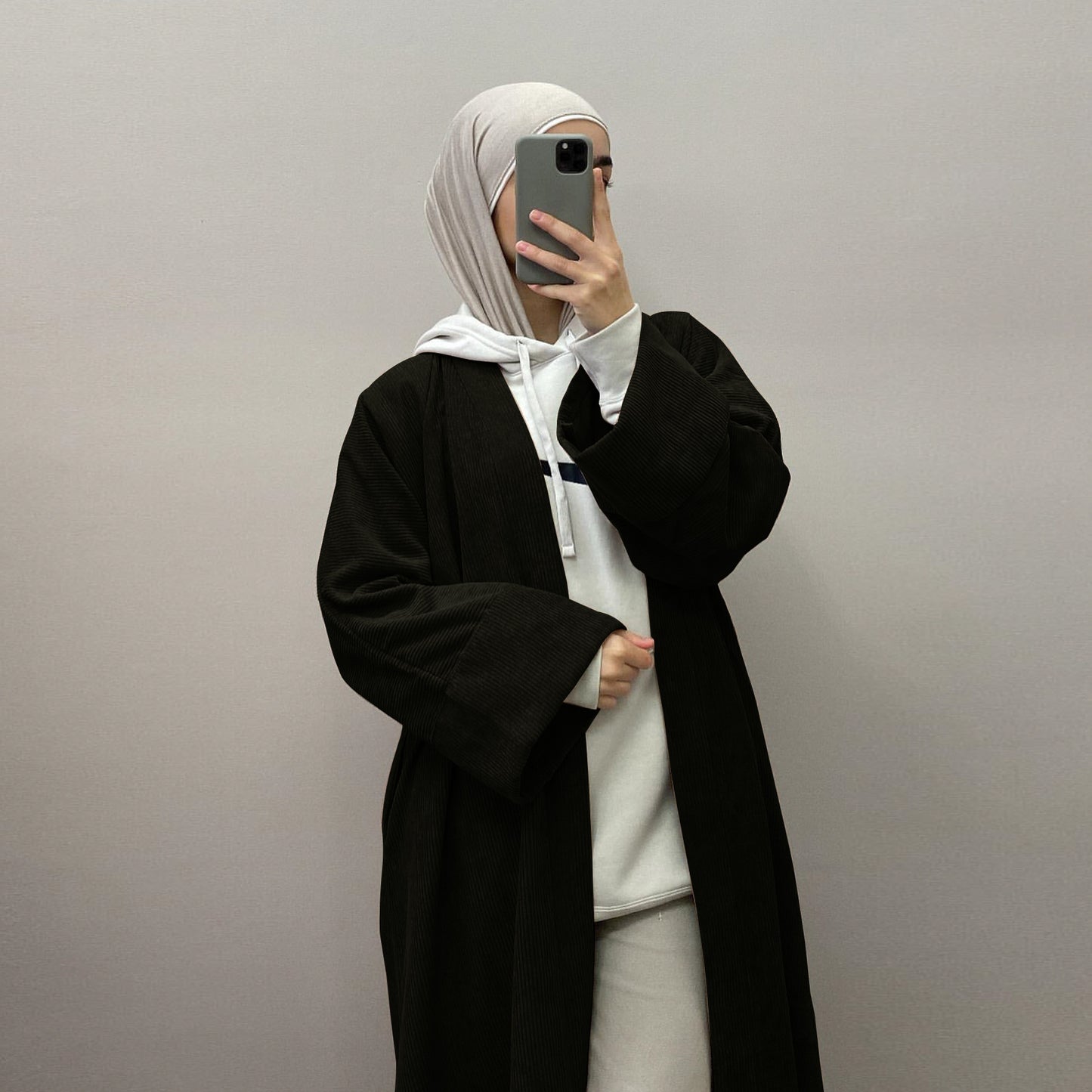 Wide Hem Loose Casual Cardigan Dress for Muslim women