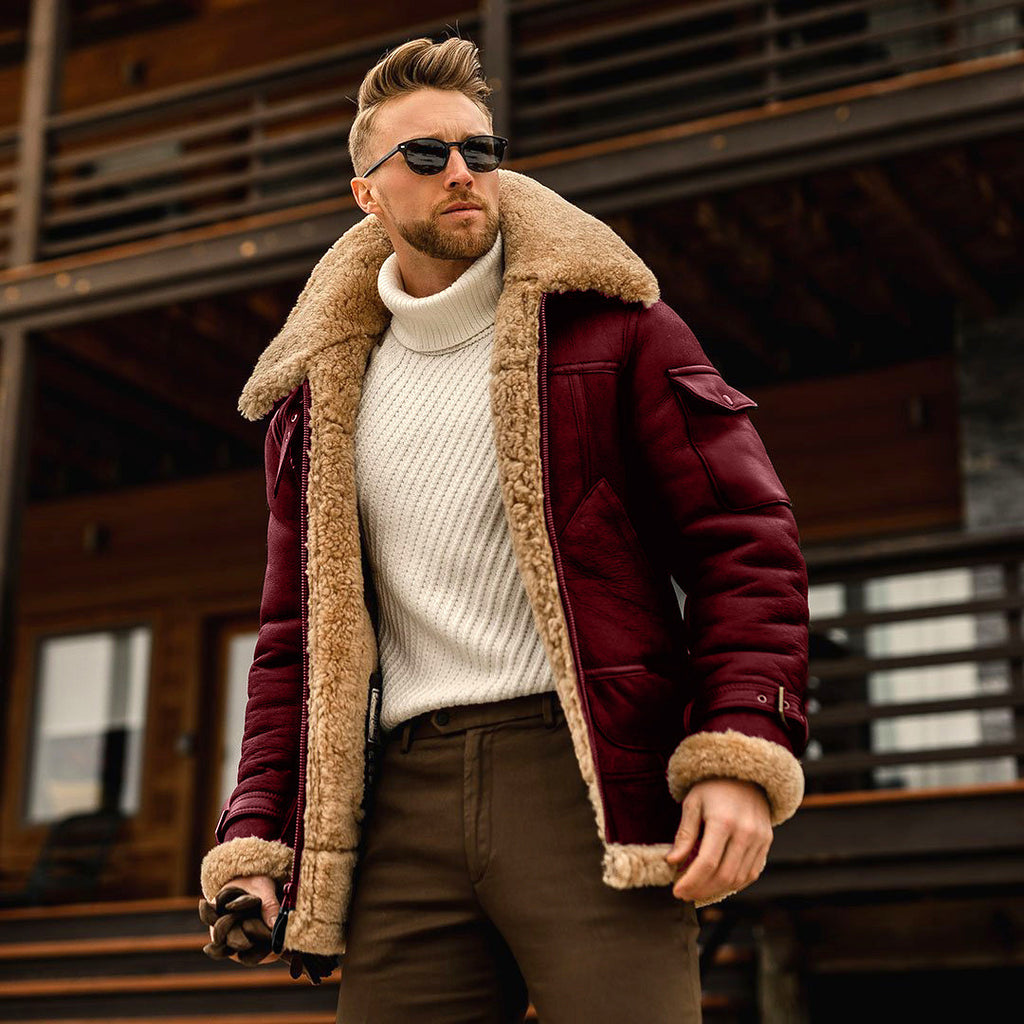 Mens Winter Military Fleece Jacket with Fur Collar Tactical Coat