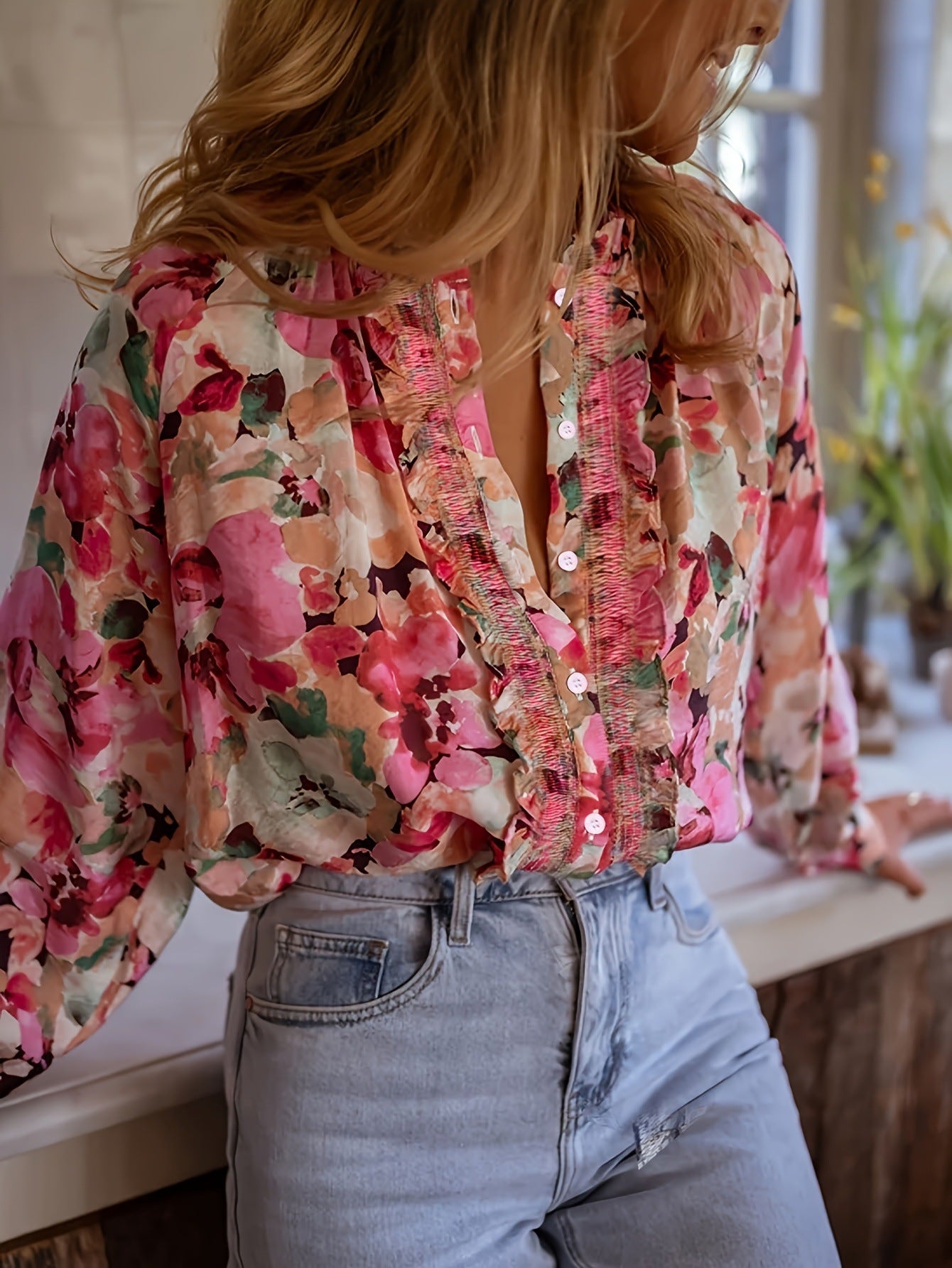 Idle Style Printed Round Neck Shirt Top