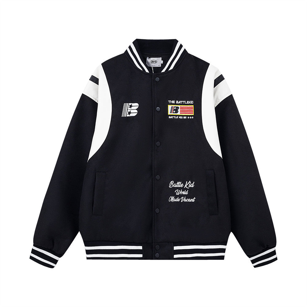 Men's Heavy Industry Baseball Jacket Blue Black Polyester M-XL
