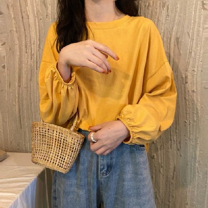 Slimming Lantern Sleeve Sweater Pullover