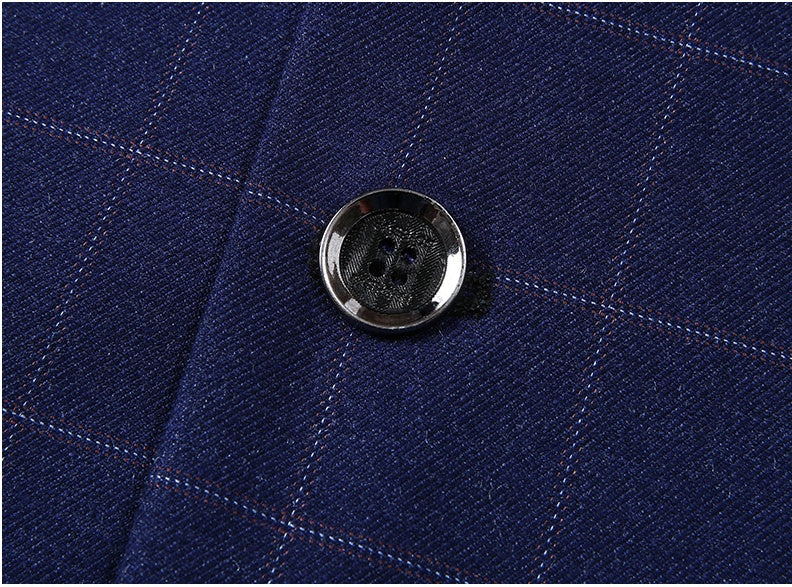Men's Plaid Leisure Coat Blue Purple Gray Spring Autumn