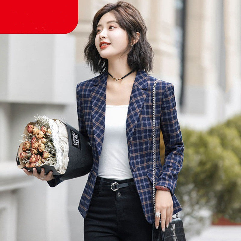 Fashion Casual Lady Small Suit with Slim Fit and Suit Collar