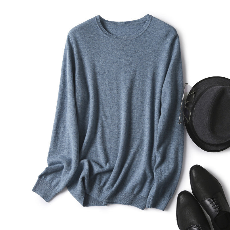 Fine Needle Worsted Round Neck Casual Sweater