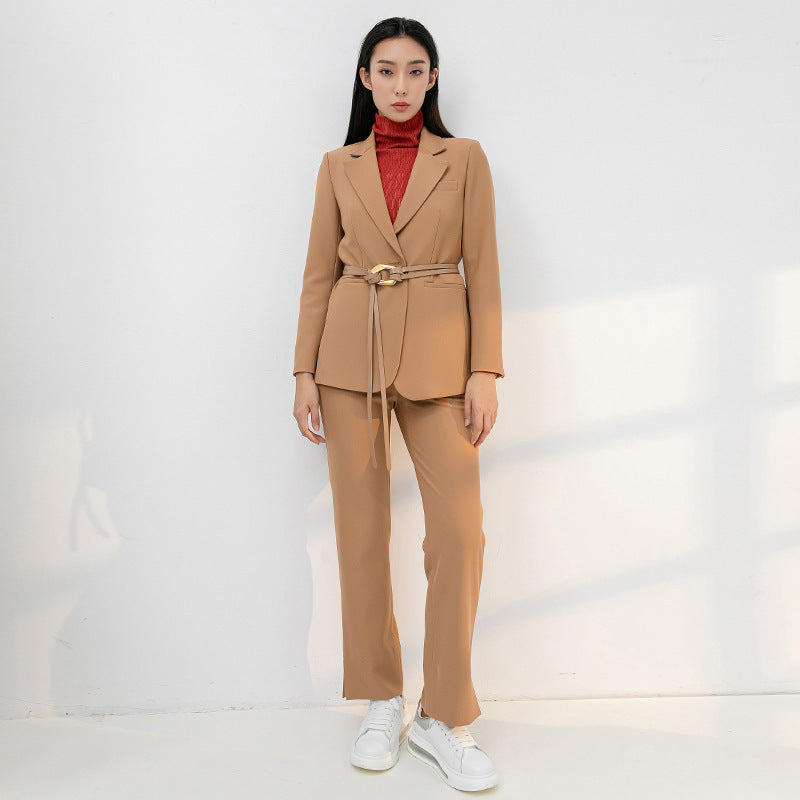 Women's High Waisted Loose Fit Straight Tube Casual Suit Pants