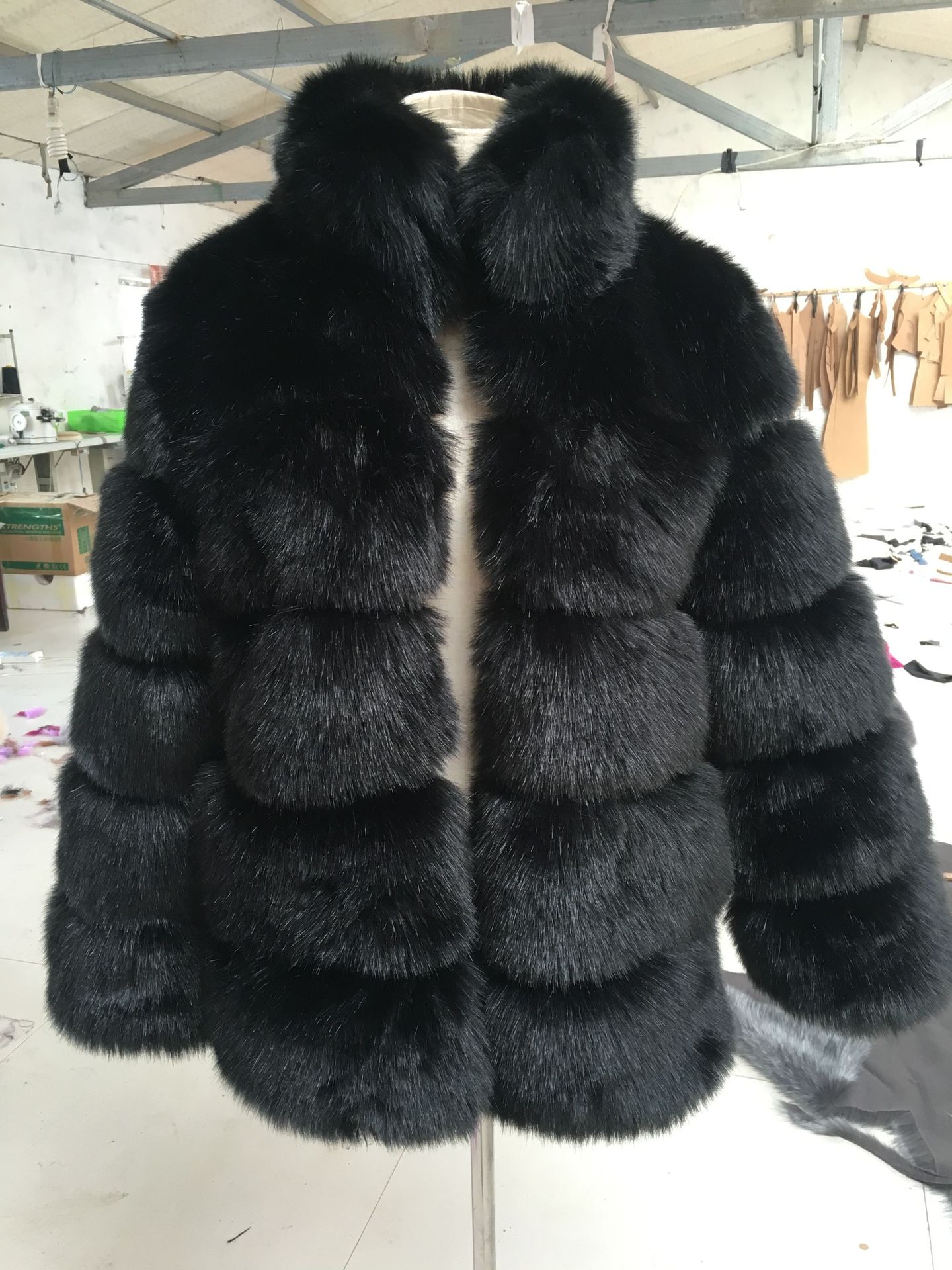 Faux Fox Fur Coat – Street Hipster Style, Mid-Length Artificial Fur