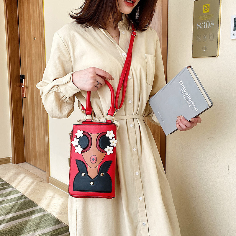 Personalized rivet street tide diagonal handbag