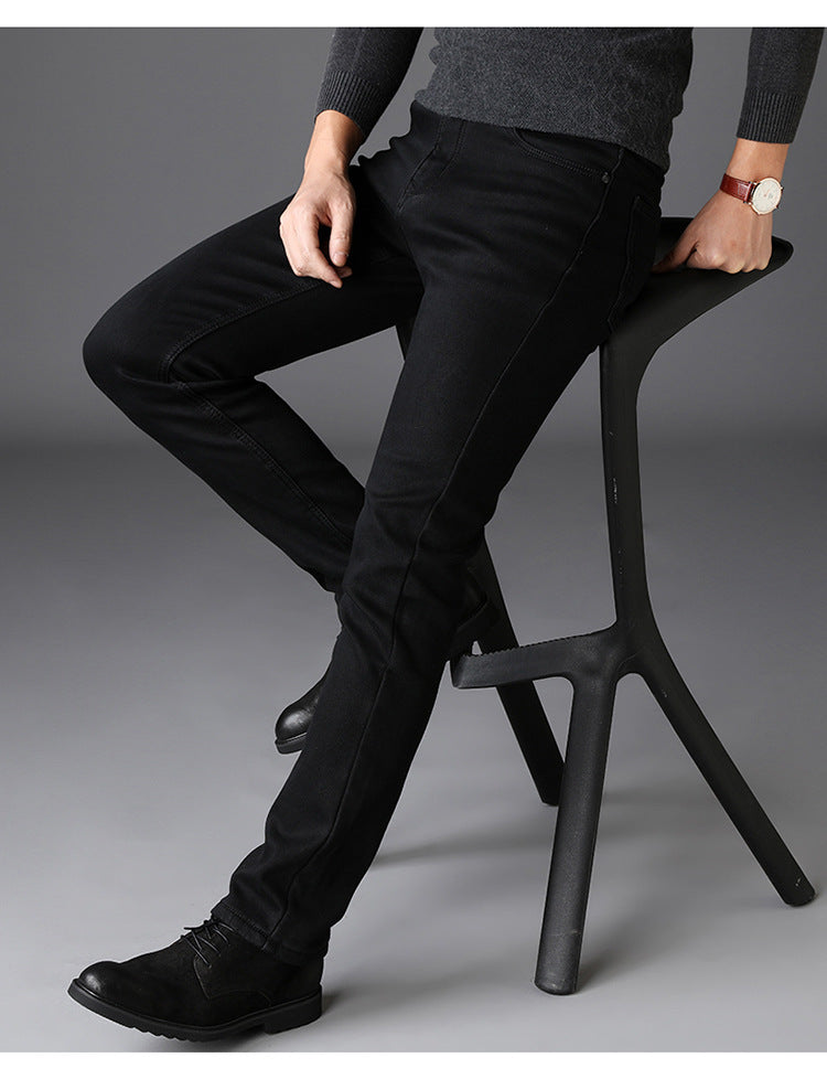 Men's Slim Straight Black Denim Jeans