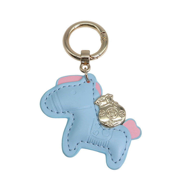 Handmade Artificial Leather Animal Pendant Keychain