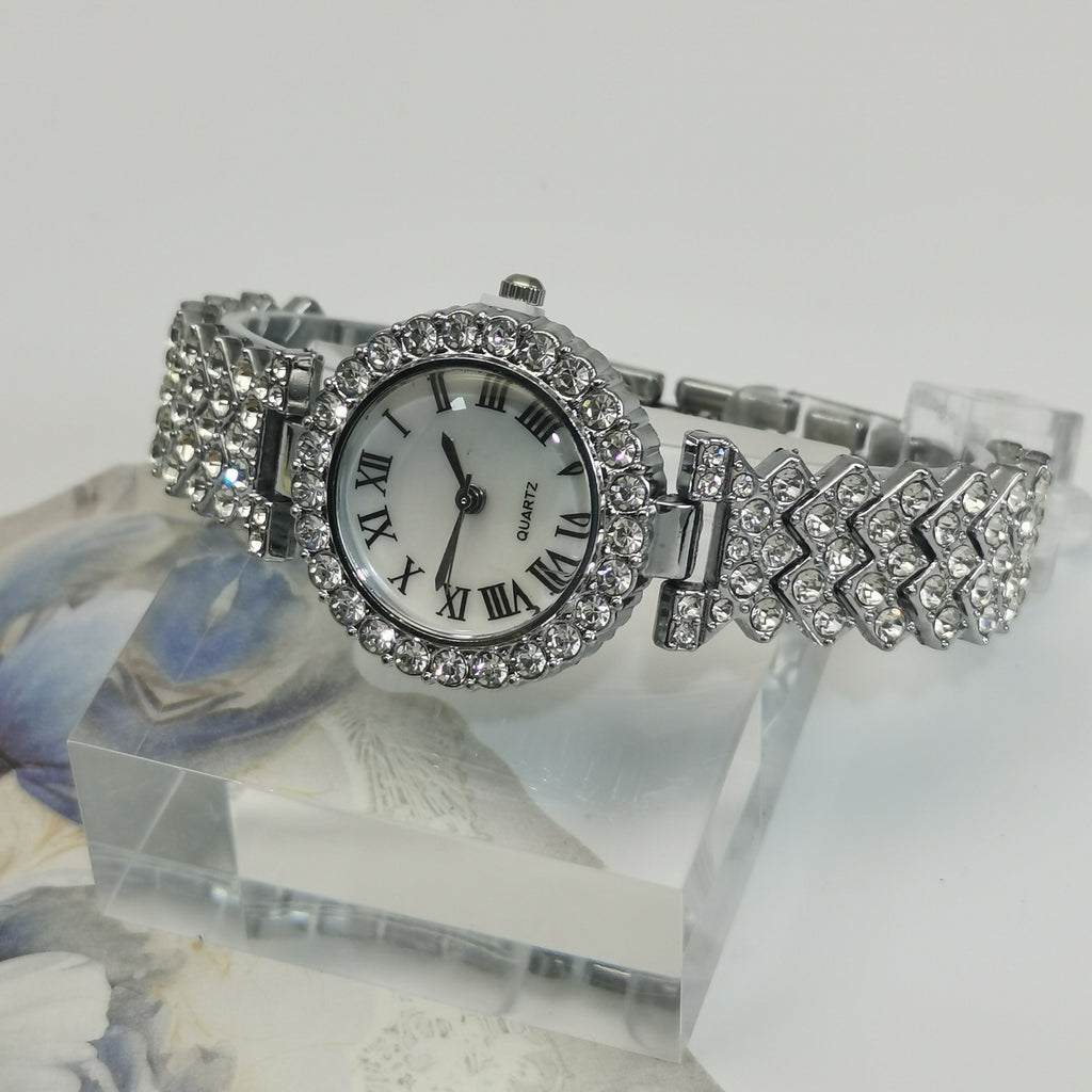 Diamond-Studded Starry Sky Quartz Watch Bracelet for Women – Gold, Rose Gold, Silver, 27mm Dial