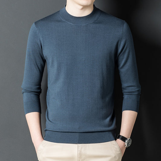 Men's Crew Neck Solid Color Knit Sweater