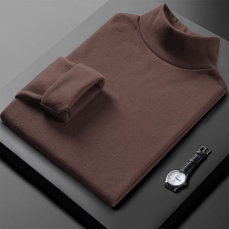 Double-sided Dralon Semi-high Collar Warm Men's Undershirt