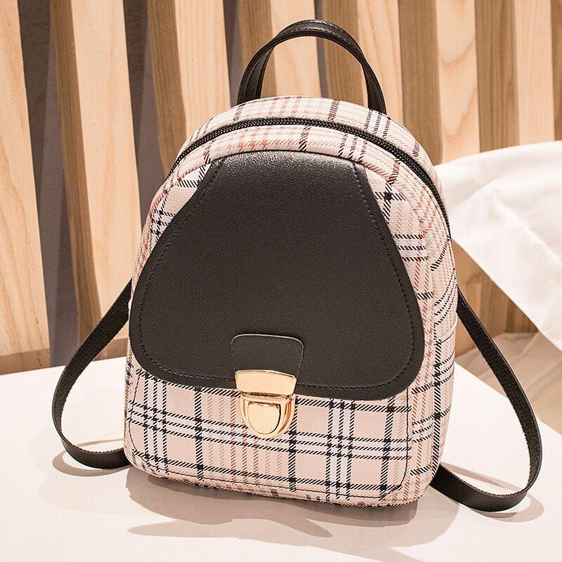 Ladies Small One Shoulder Diagonal Backpack with Stripes