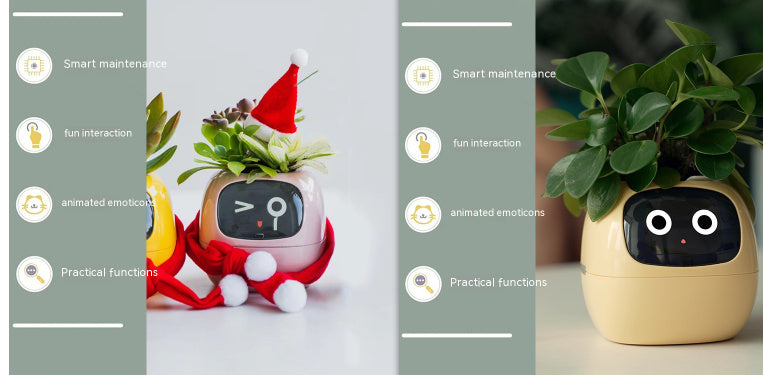 Smart Planter with 7 Sensors & AI Chips for Easy, Fun Plant Care – Over 49 Expressions