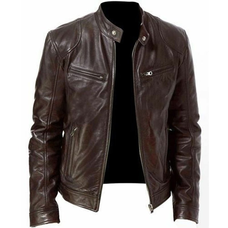 Slim PU Leather Jacket