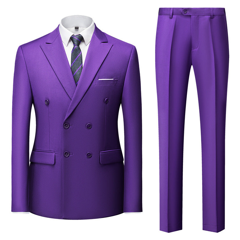 Men's Fashion Casual Solid Color Corduroy Two-Piece Set