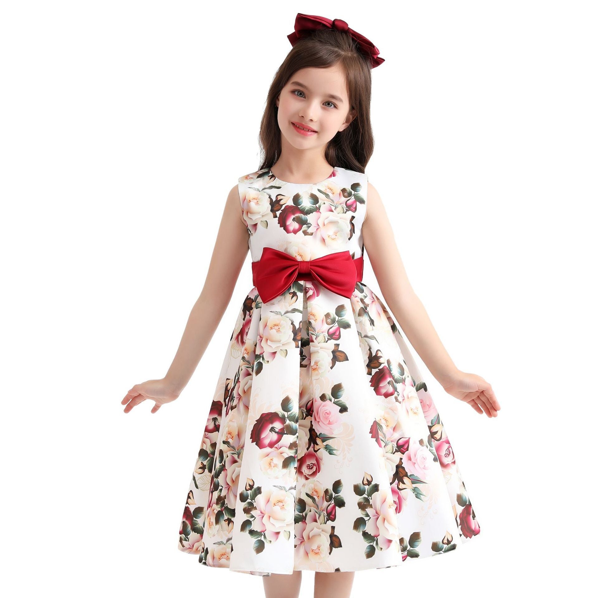 Printed Princess Dress for Children and Middle-Aged