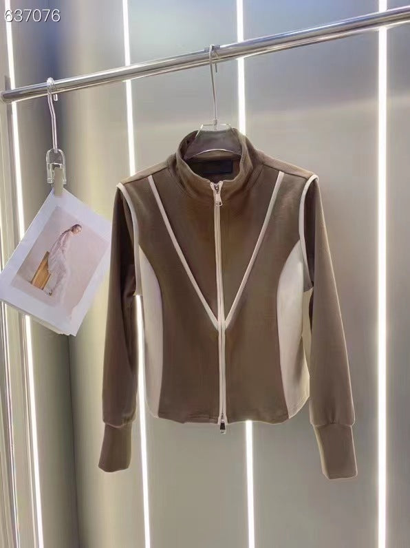 Autumn Black & Camel Top and Skirt Sports Suit for Women