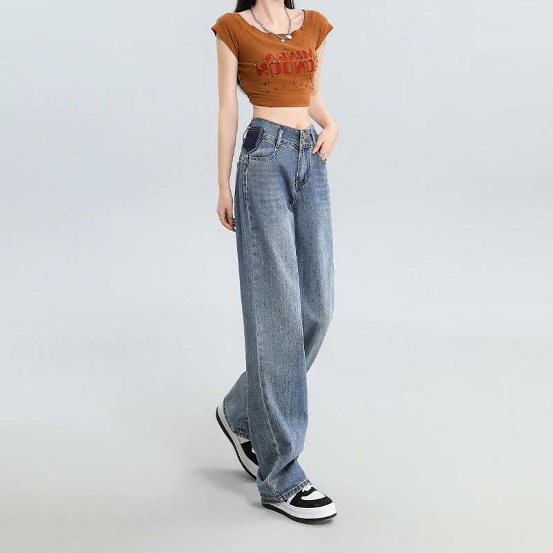 Wide Leg High Waist Denim Jeans for Women
