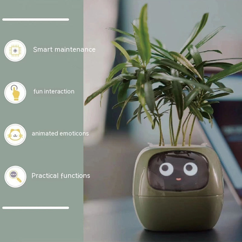 Smart Planter with 7 Sensors & AI Chips for Easy, Fun Plant Care – Over 49 Expressions
