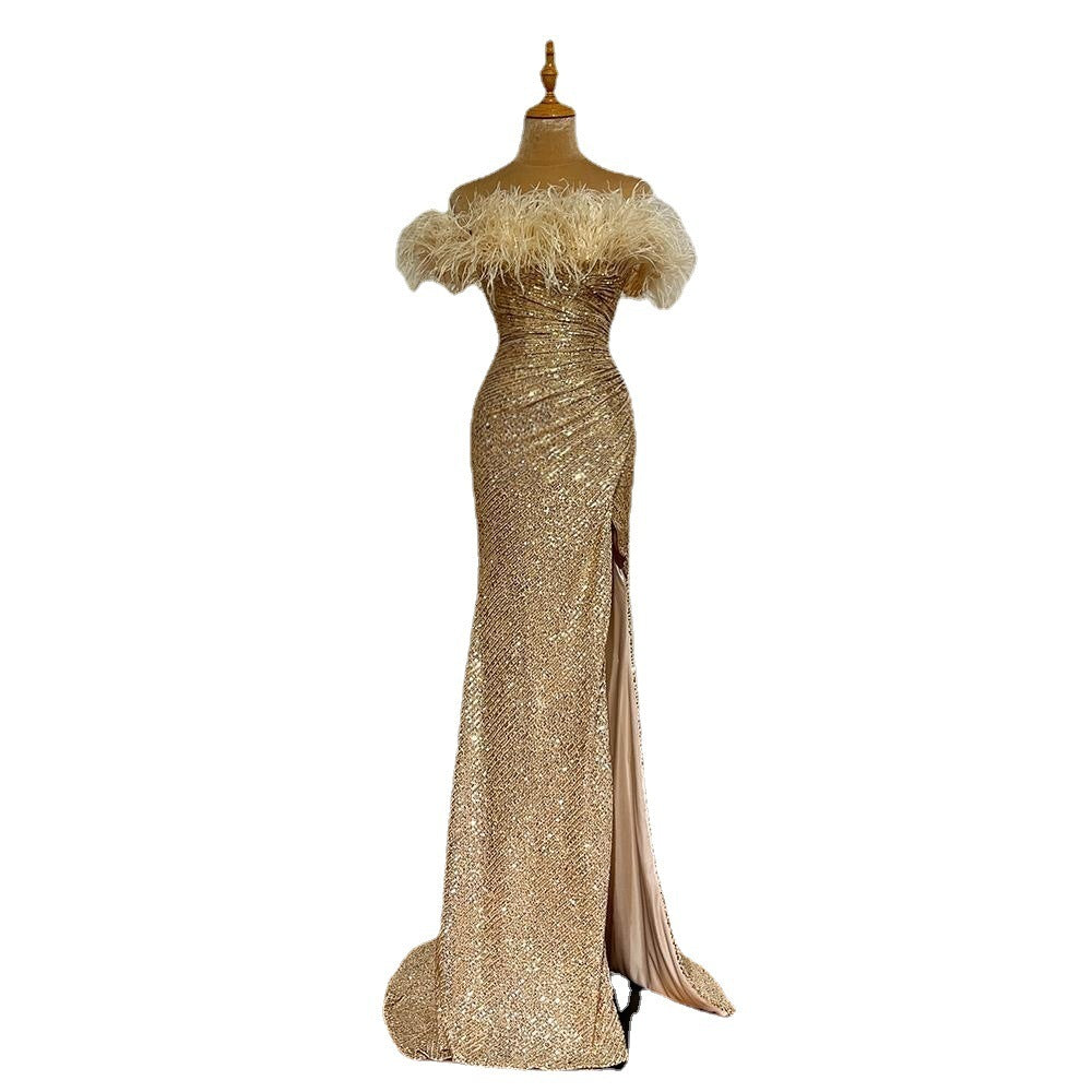 High-End Shiny Heavy Evening Dress