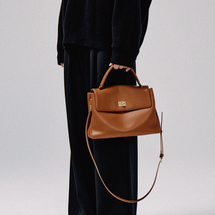 Large Capacity Cowhide Shoulder Crossbody Bag for Women