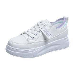 Women’s Casual White Sports Shoes with Cross Straps, Low Heel, Sizes 35-40