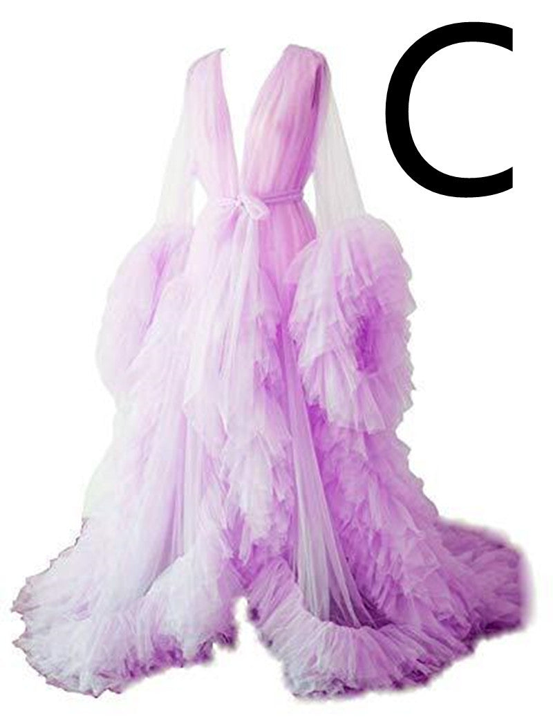 Robe longue en tulle pour femmes enceintes en fibre de polyester