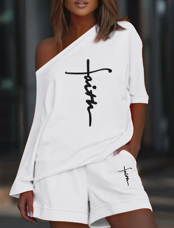 Faith Letter Print 2 Pieces Set