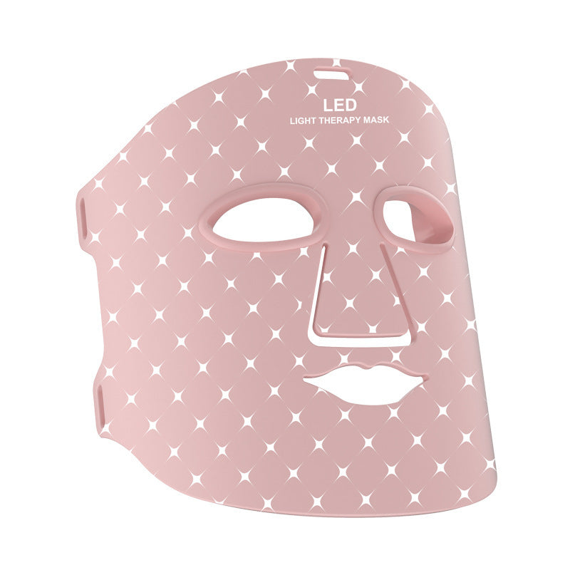 Colorful Pink Silicone Photon Skin Rejuvenation Mask for Face & Neck
