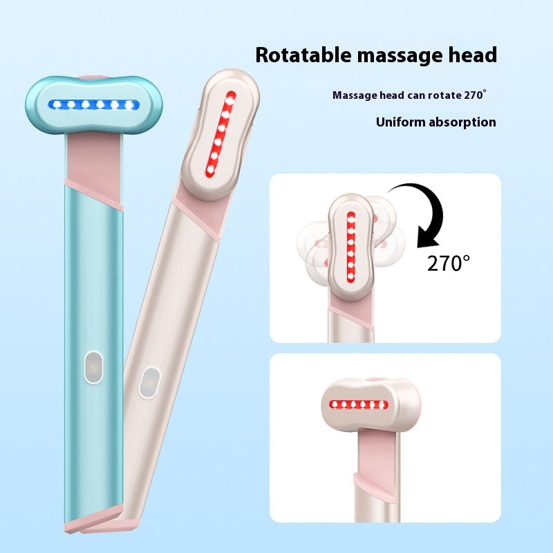 4-Color Electric Eye Massager with Red & Blue Light, Warmth & Vibration Therapy