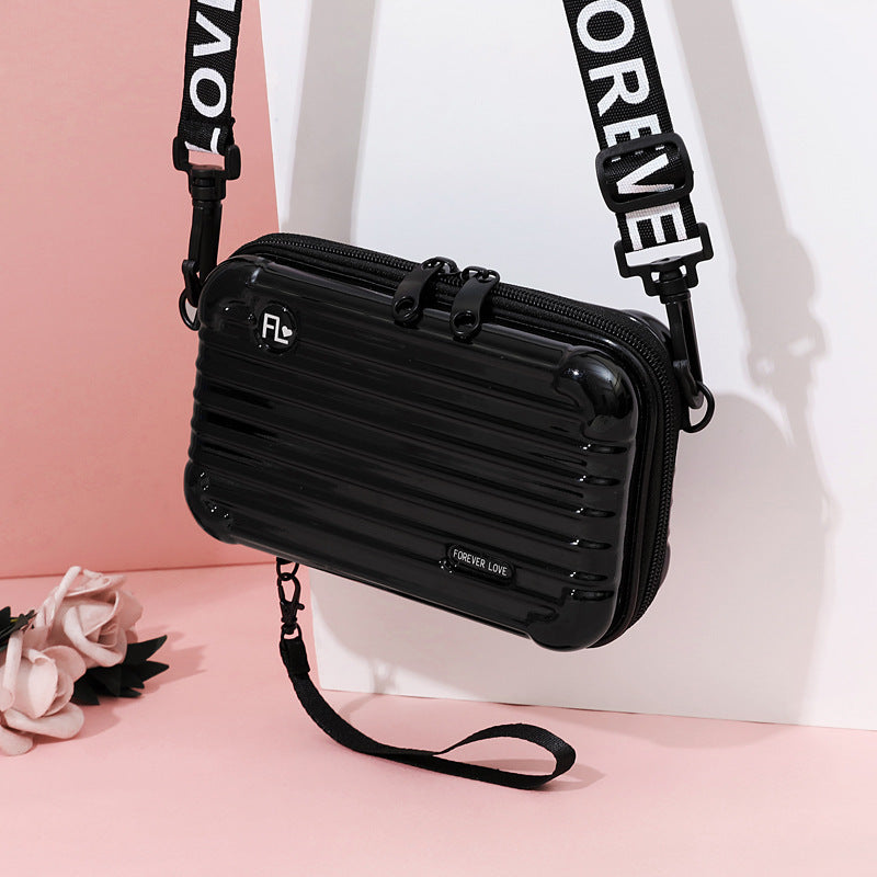 Mini Suitcase Messenger Bag for Women with Zipper Closure