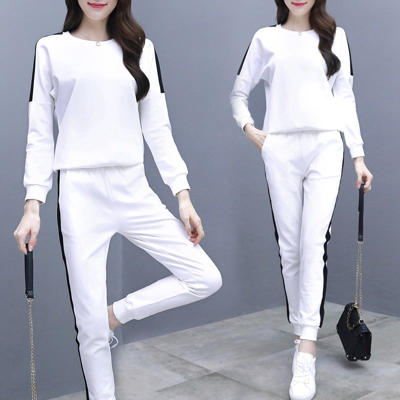 Ensemble pantalon et sweat à capuche décontracté pour femme, style OL