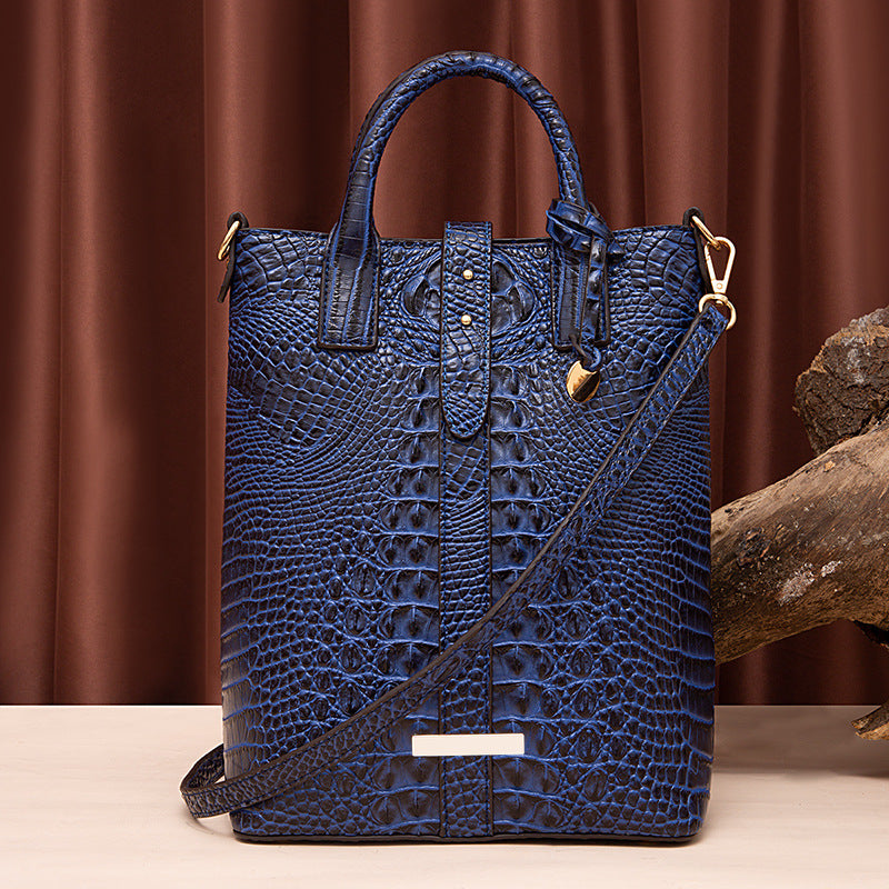 Women's Retro Multi-Color Crocodile Pattern Shoulder Bag