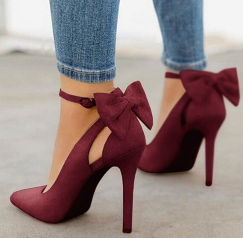 Bow Pointed Toe Super High Heel Sandals