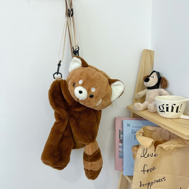Women's Plush Panda Girl Backpack – Multiple Sizes