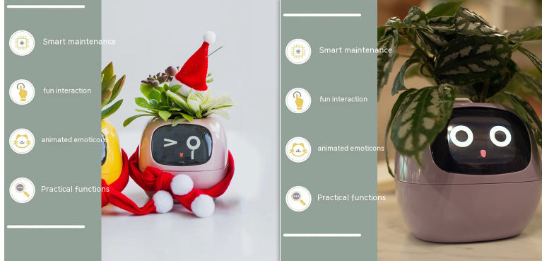 Smart Planter with 7 Sensors & AI Chips for Easy, Fun Plant Care – Over 49 Expressions