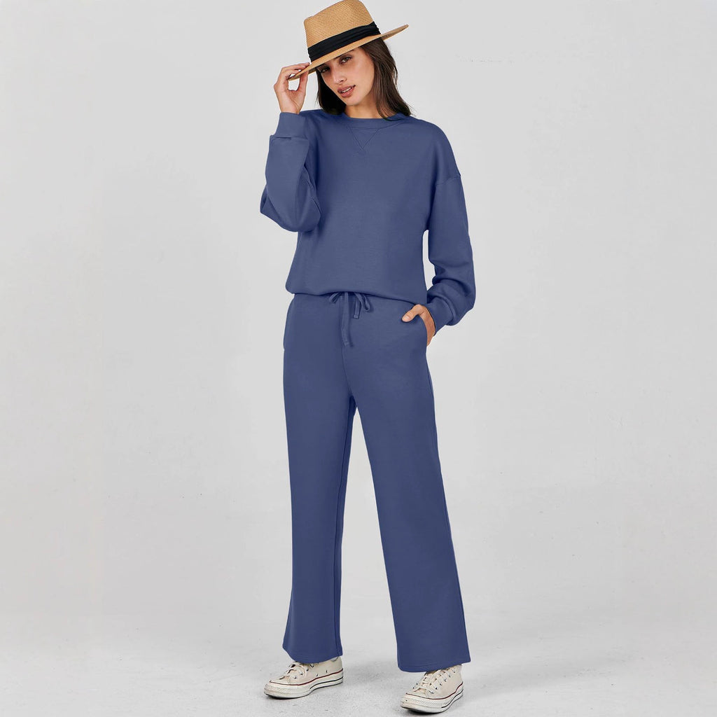 Ensemble de survêtement décontracté en polyester à manches longues pour femme