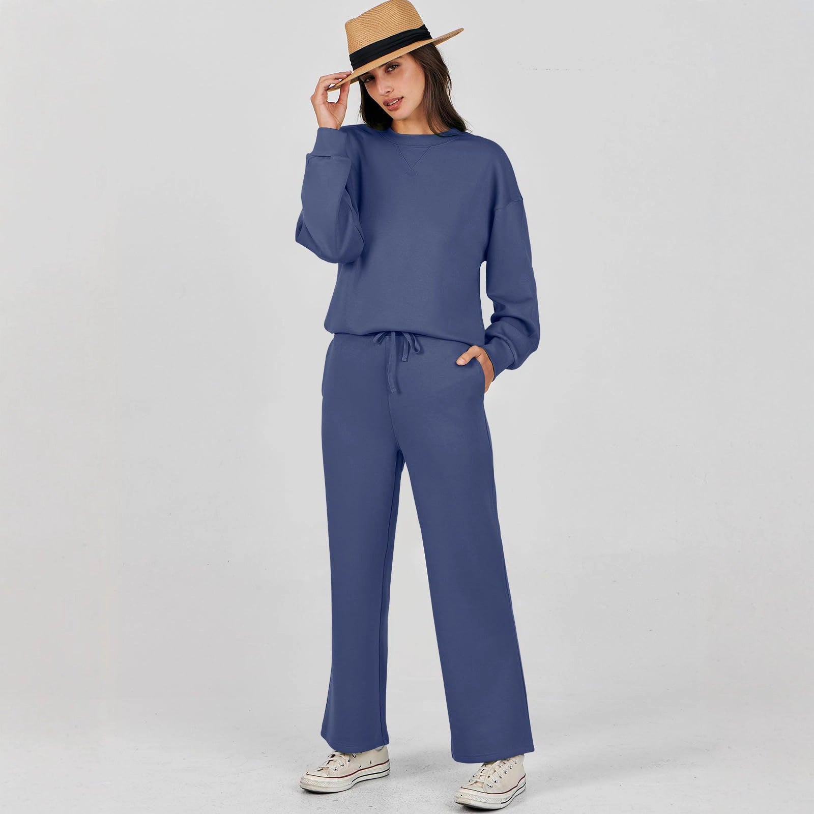 Ensemble de survêtement décontracté en polyester à manches longues pour femme