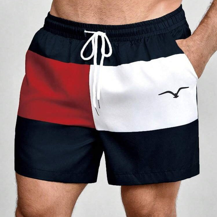 Pantalon décontracté imprimé avec cordon de serrage à la taille et poches en biais