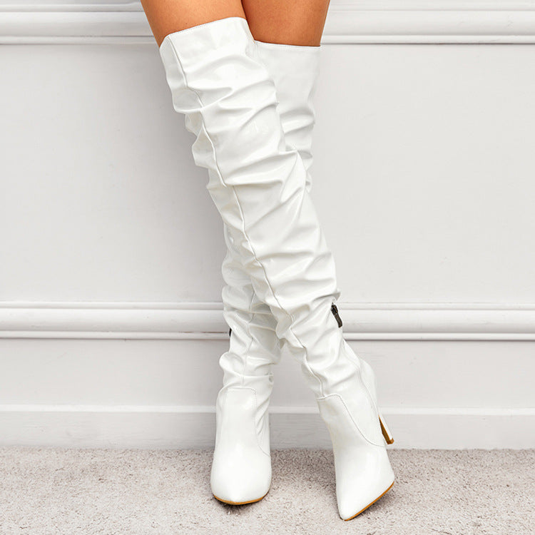 Bottes de soirée cuissardes à talons aiguilles pour femmes