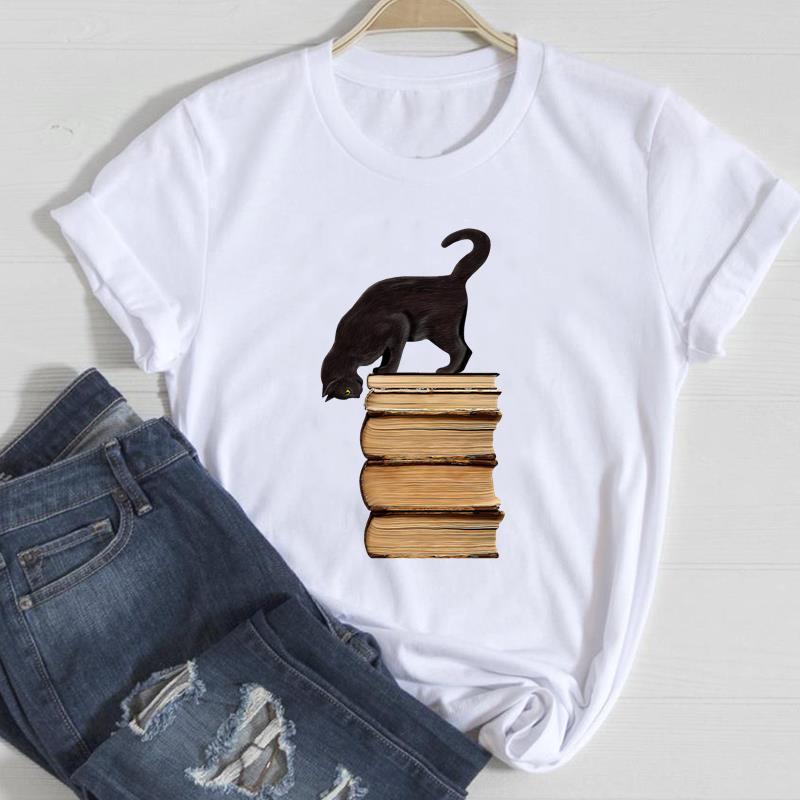 Cute Cat Printed European & American Short Sleeve T-Shirt
