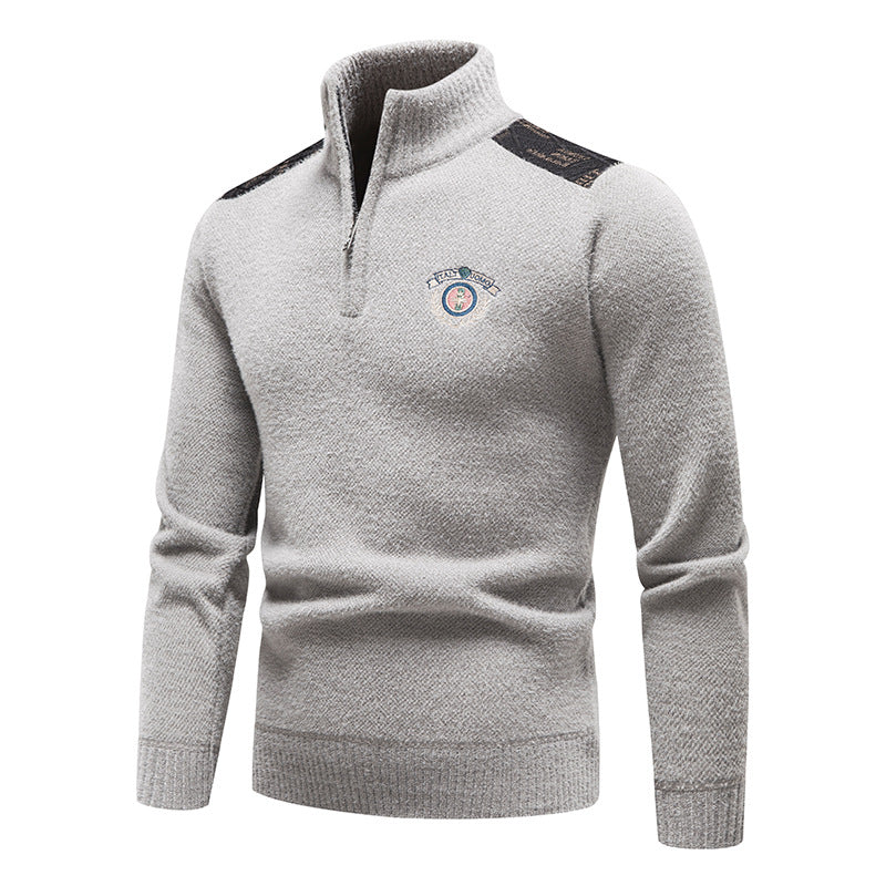 Pull Hiver Col Montant en Velours Épais pour Homme
