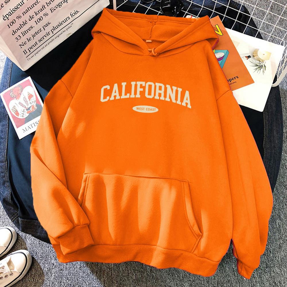 Women's Hooded Round Neck Street Pocket Sweatshirt