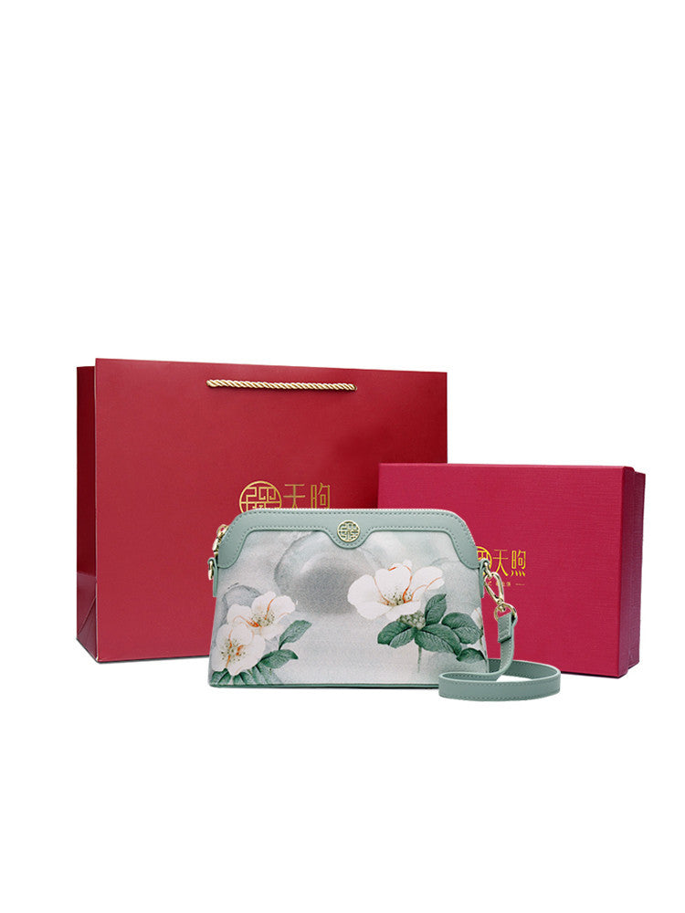 Light Green Silk Handbag for Teacher Sister Aunt Grandma