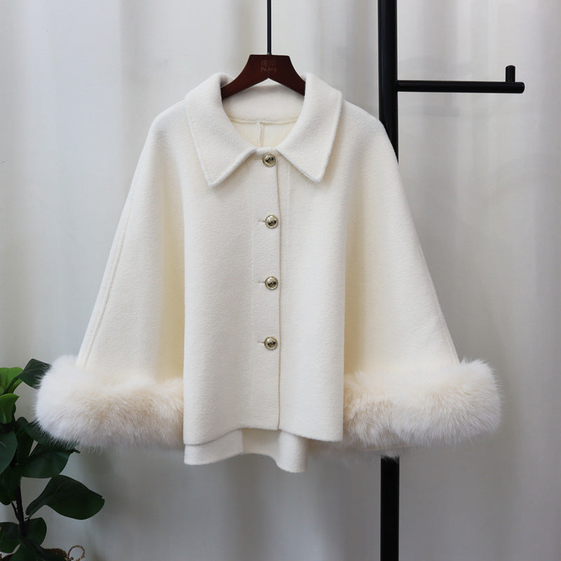 Cape-manteau châle classique tricoté pour femme pour l'automne et l'hiver