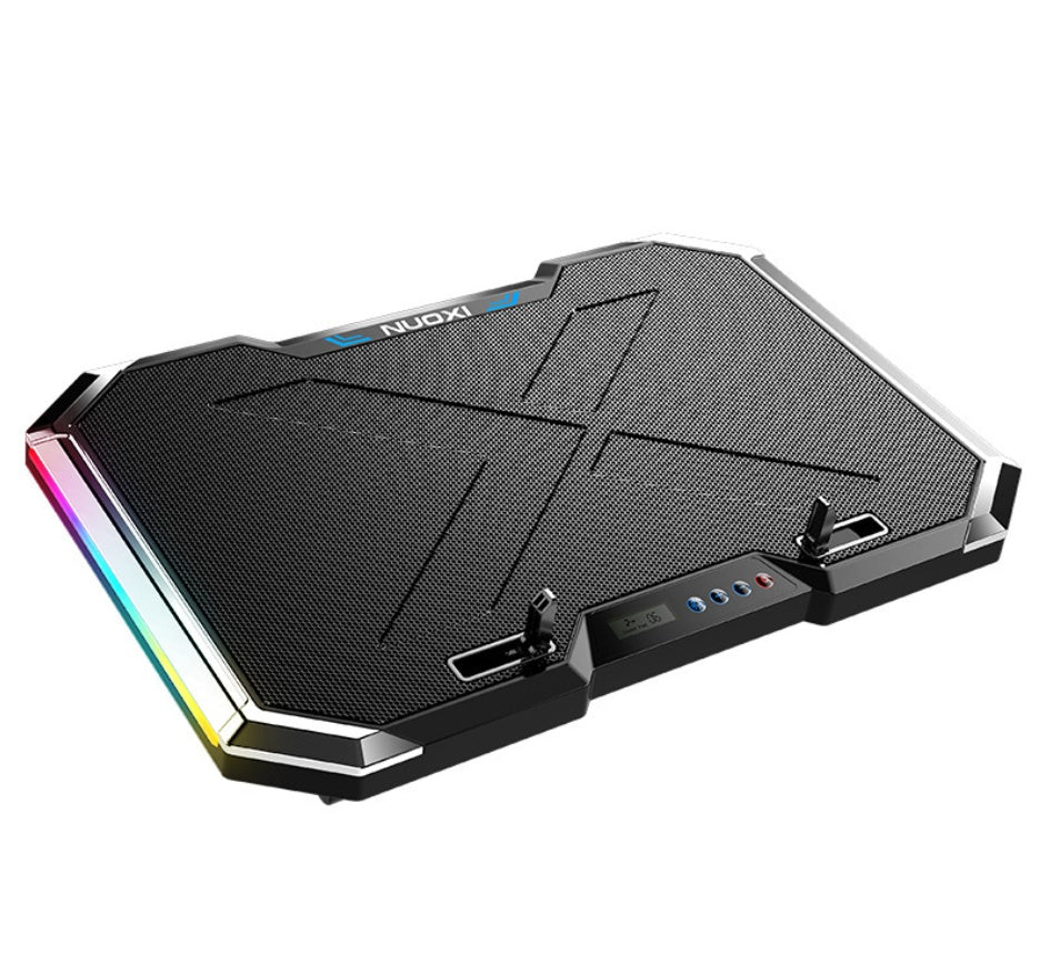 Notebook Cooling Base Radiator with Six-Core Heat Dissipation and RGB Lighting for Under 18" Laptops