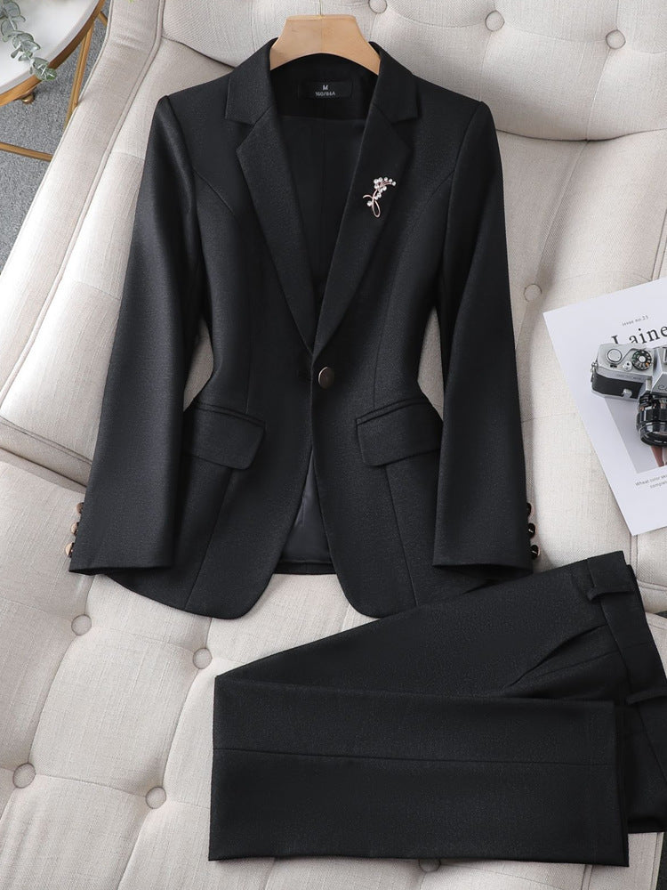 Women's Business Suit Casual Work Clothes Slim Fit Polyester